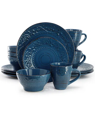 Elama Malibu 16-pc. Dinnerware Set, Service For 4 In Blue