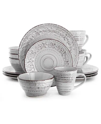 Elama Malibu 16-pc. Dinnerware Set, Service For 4 In Gray