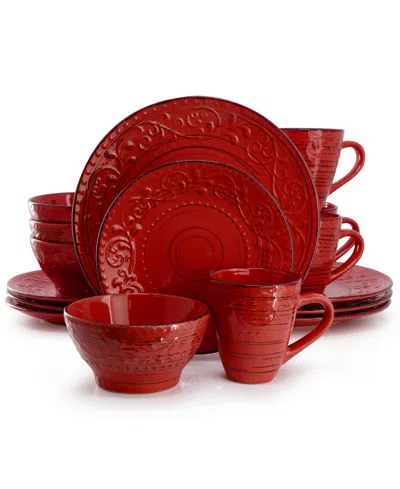 Elama Malibu 16-pc. Dinnerware Set, Service For 4 In Animal Print