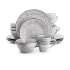 Elama Malibu Calcite 16-pc. Stoneware Dinnerware Set In Gray