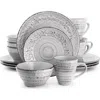 Elama Malibu Calcite 16-piece Dinnerware Set In Gray