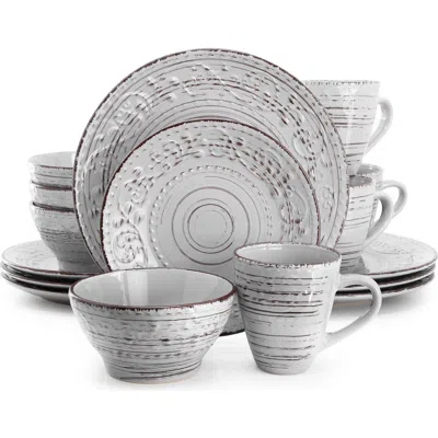 Elama Malibu Calcite 16-piece Dinnerware Set In Gray