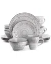 Elama Malibu Calcite 16pc Dinnerware Set In White