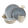 Elama Mellow 16-pc. Stoneware Dinnerware Set In Blue