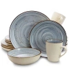 Elama Mellow 16-pc. Stoneware Dinnerware Set In Blue