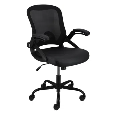 Elama Mid Back Adjustable Mesh And Fabric Office Chair In Black