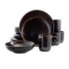 Elama Midnight Beach 16-pc. Stoneware Dinnerware Set In Brown