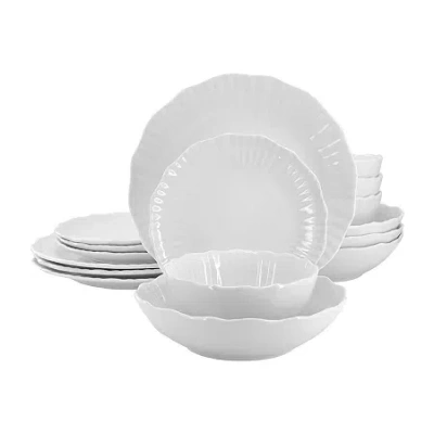 Elama Millie 16-pc. Porcelain Dinnerware Set In White