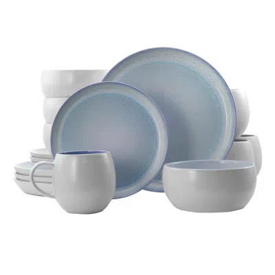 Elama Mocha Muave 16 Piece Luxurious Stoneware Dinnerware With Complete Setting For 4