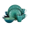 Elama Mozaic 16-pc. Stoneware Dinnerware Set In Blue