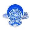 Elama Nelly 12 Piece Melamine Dinnerware Set In Blue
