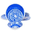 Elama Nelly 12 Piece Melamine Dinnerware Set In Blue