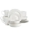 Elama Nikki 18pc Ribbed Porcelain Dinnerware And Serving