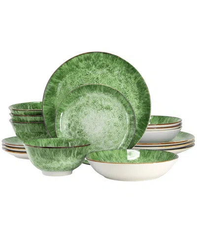 Elama Oceanus 16-pc. Dinnerware Set, Service For 4 In Green