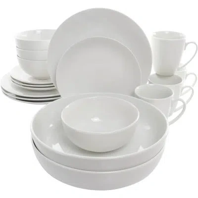 Elama Owen 18 Piece Dinnerware Set, Service For 4 In White