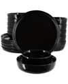 Elama Pascal 18 Pc. Dinnerware Set, Service For 6 In Black