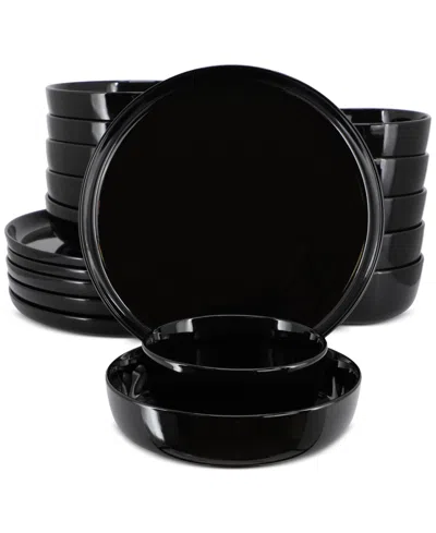 Elama Pascal 18 Pc. Dinnerware Set, Service For 6 In Black