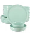 Elama Pascal 18 Pc. Dinnerware Set, Service For 6 In Green