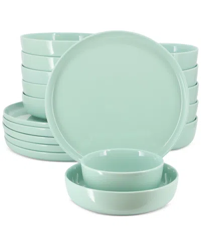 Elama Pascal 18 Pc. Dinnerware Set, Service For 6 In Green