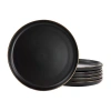 Elama Paul 6 Piece Stoneware Dinner Plate Set In Black