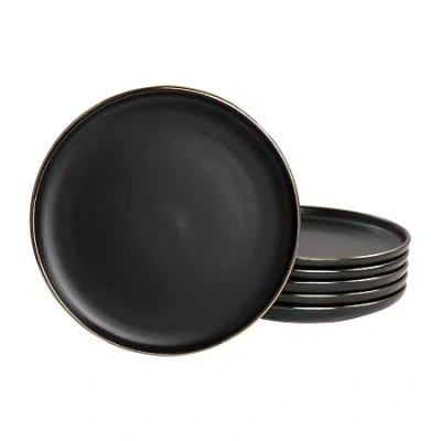 Elama Paul 6-pc. Stoneware Dinnerware Set In Black