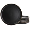 Elama Paul 6 Piece Stoneware Dinner Plate Set In Black