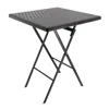 Elama Plastic Rattan Folding Square Table In Black In Gray