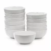 Elama Professional Kitchen 12-pc. Stoneware Salad Bowl In White