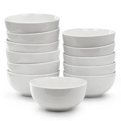 Elama Professional Kitchen 12 Piece Porcelain Bowl Set In White