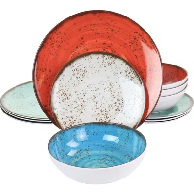 ELAMA ELAMA PRYCE 12 PIECE MELAMINE DINNERWARE SET