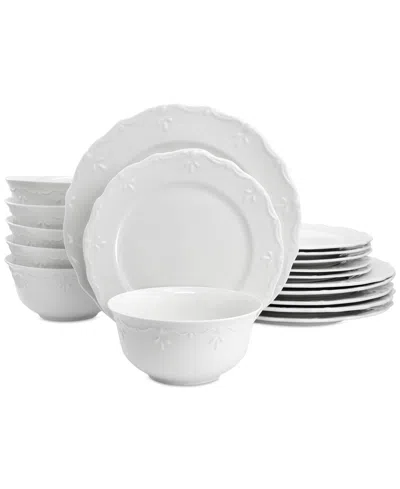 Elama Rigel 18 Pc. Dinnerware Set, Service For 6 In White