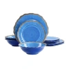 Elama Roma 12-pc. Melamine Dinnerware Set In Blue