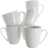Elama Rosales 6 Piece 12 Ounce Porcelain Mug Set In White