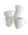 Elama Rosales 6 Piece 12 Ounce Porcelain Mug Set In White