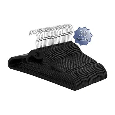 Elama Rubber Non Slip With Hanging Tab 30-pc. Hangers In Black