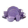 Elama Rustic Birch 16-pc. Stoneware Dinnerware Set In Purple