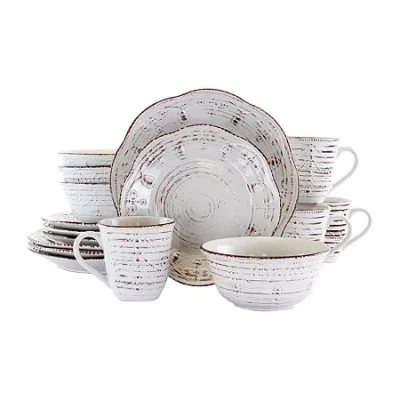 ELAMA RUSTIC BIRCH 16-PC. STONEWARE DINNERWARE SET