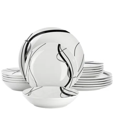 Elama Sarah 18-piece Dinnerware Set, Service For 6 In White