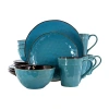 Elama Sea Glass 16-pc. Stoneware Dinnerware Set In Blue