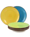 Elama Sebastian 6 Piece Stoneware Dinner Plate Set, Service For 6 In Multi