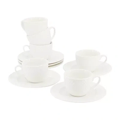 Elama Sol 12 Piece 3 Ounce Espresso Cup In White