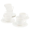 Elama Sol 12 Piece 3 Ounce Porcelain Espresso Cup With Saucer Set In White