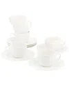 Elama Sol 12 Piece 3 Ounce Porcelain Espresso Cup With Saucer Set In White