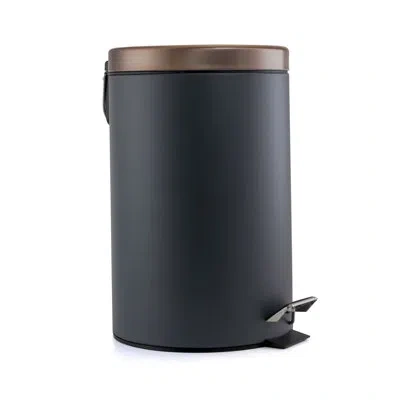 Elama Stylish Soft Pedal Step On Trash Can In Black