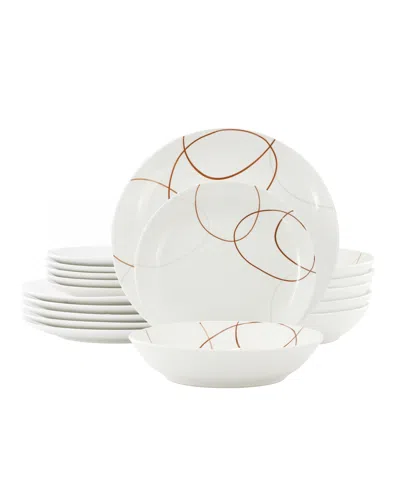 Elama Sydney 18-piece Dinnerware Set, Service For 6 In White