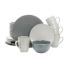 Elama Tahitian Pearl 16-pc. Stoneware Dinnerware Set In Gray
