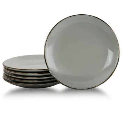 Elama Tahitian Sand 6-piece Salad Plate Set, Light Grey In Multi