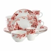 Elama Traditional Red Rose 16-pc. Stoneware Dinnerware Set In Multi