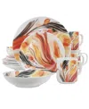 Elama Tulip Fields 16-pc. Dinnerware Set, Service For 4 In Multi