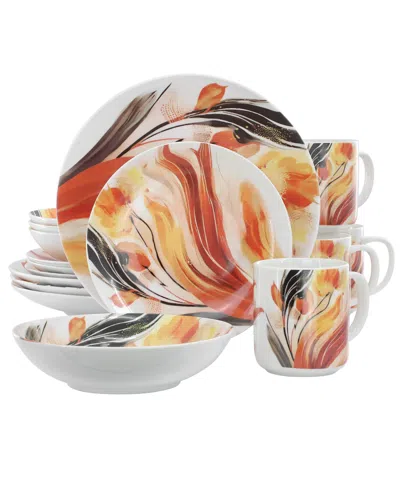 Elama Tulip Fields 16-pc. Dinnerware Set, Service For 4 In Multi
